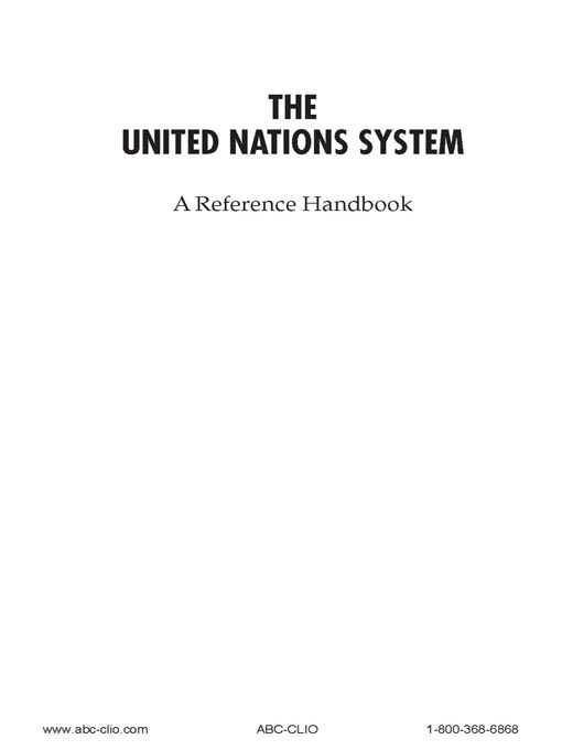 Title details for The United Nations System by Chadwick F. Alger Professor Emeritus - Available